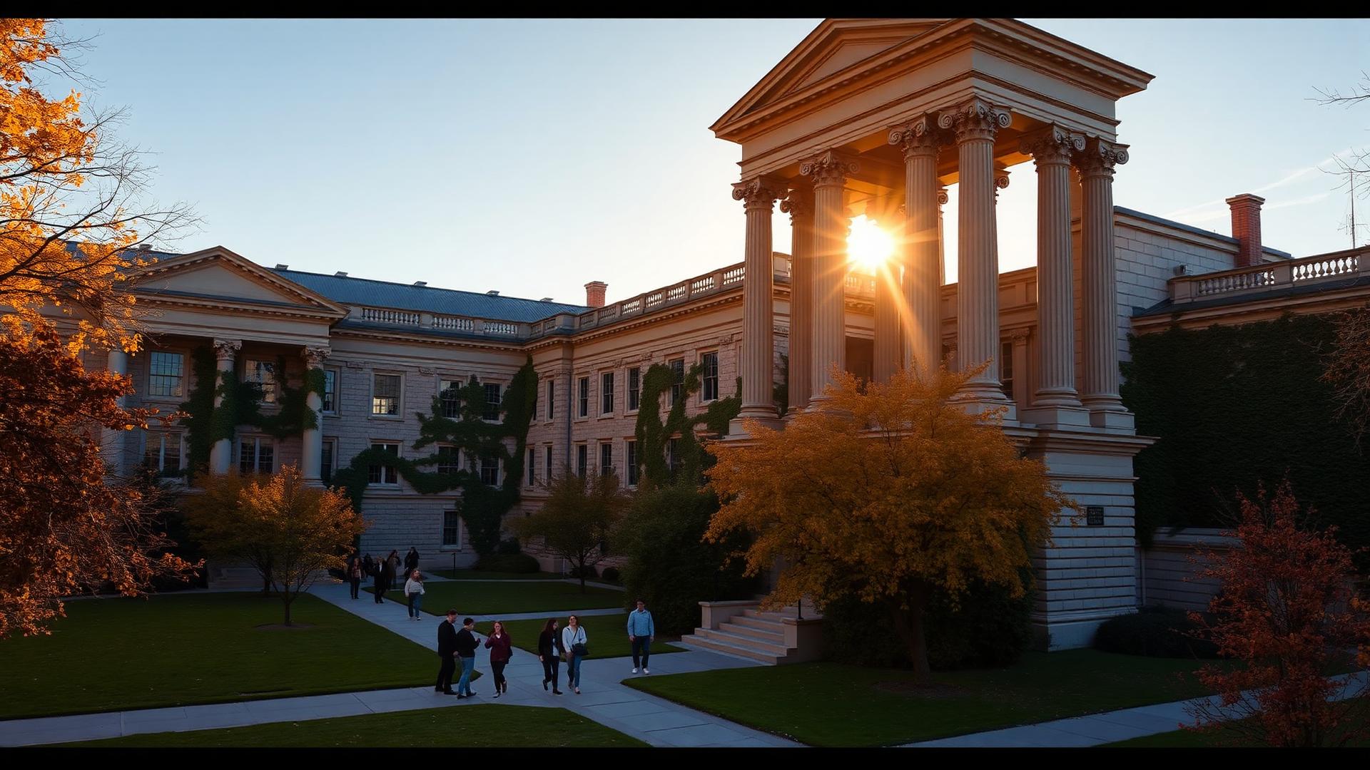 TRUEHN University historic campus at golden hour